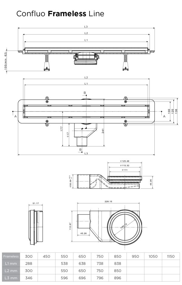 Confluo slivnik compact Line crni mat - Image 3