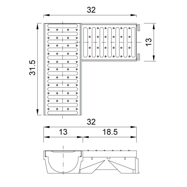 Slivnik 1m. pocink resetka ugao - Image 2