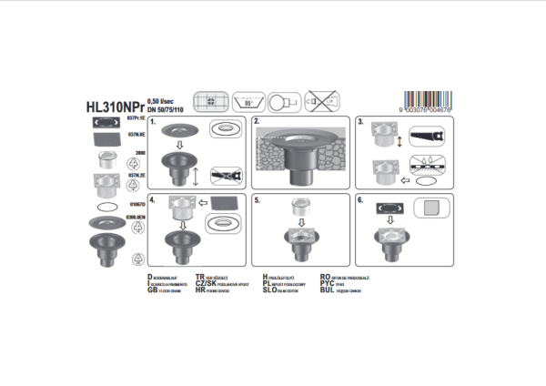 HL Slivnik podni V 50/70/110 HL310NPR - Image 2