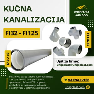 Kućna kanalizacija PVC HT(PP) FI32 - FI125